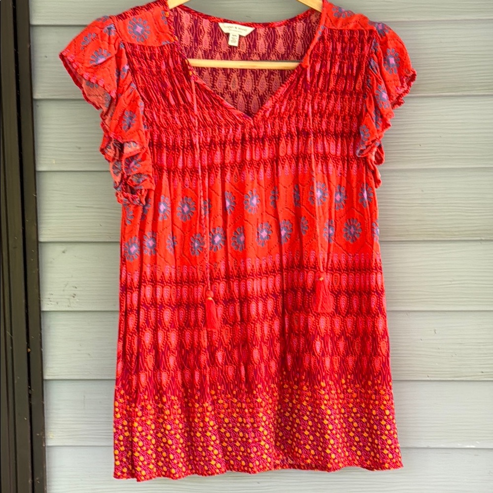 Lucky Brand Short Sleeve Blouse